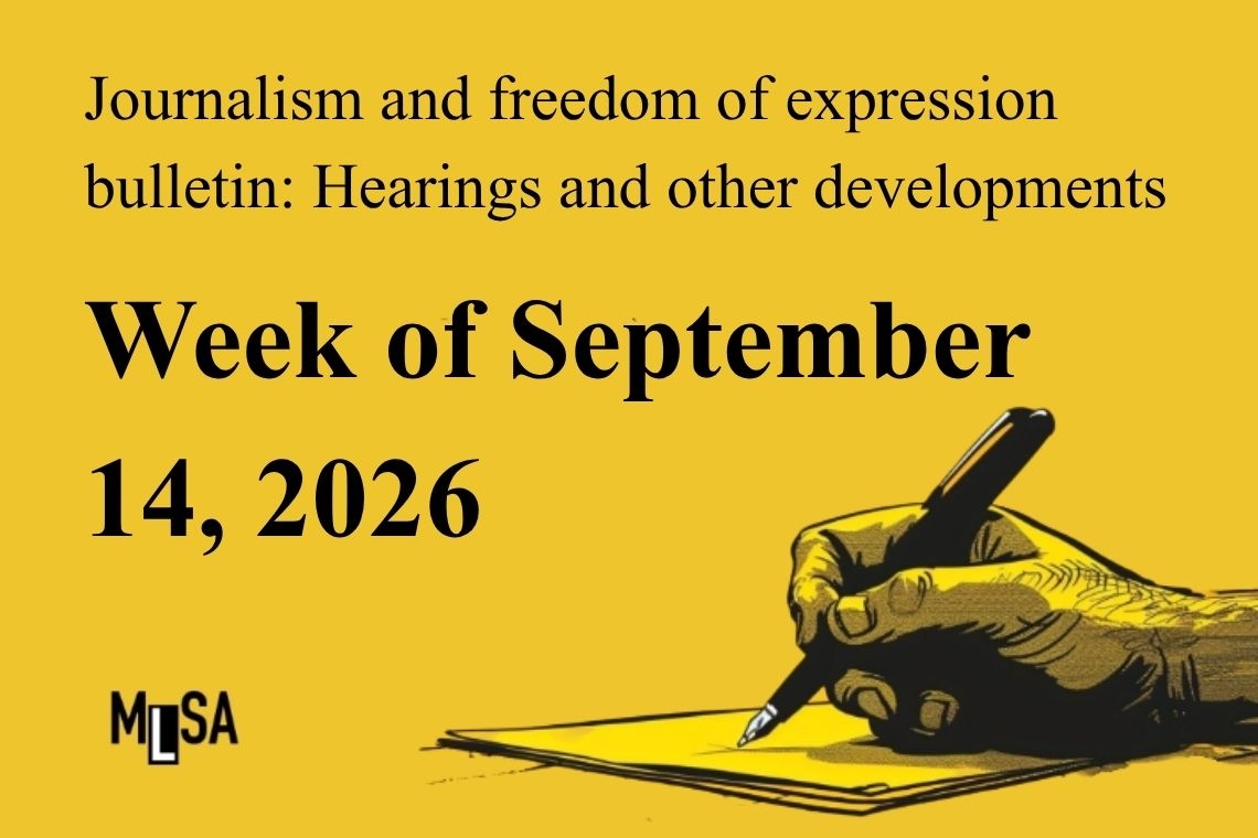 Journalism and freedom of expression bulletin — Week of Sept. 14, 2026